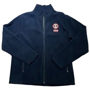 Cottonfield Mens XL Navy Blue Jersey Lined Fleece Jacket/Coat Full Zip Jacket